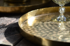 indian hammered serving tray