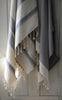 handwoven blockrib towels in cloud grey