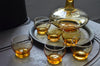 vintage amber cordial glass bar set