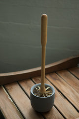 concrete + birch toilet brush