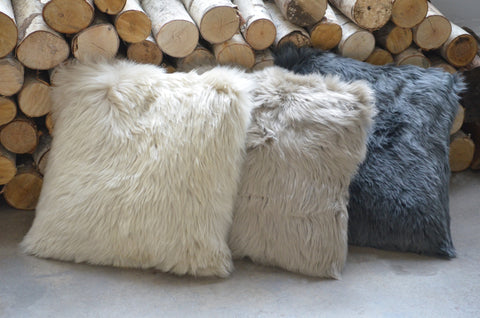 long wool australian sheepskin cushion