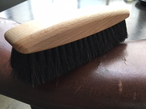 polishing brush for smooth leather surfaces