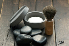 concrete shaving bowl + brush
