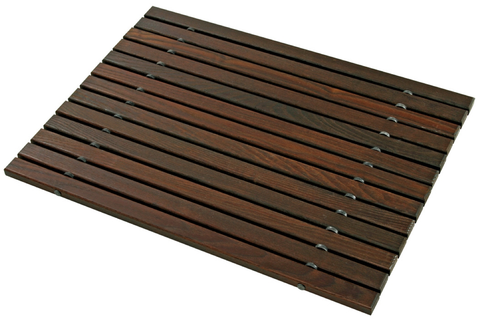 wooden bath mat