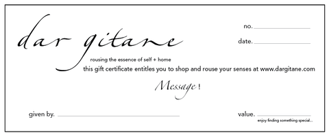 dar gitane gift certificate